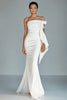 Load image into Gallery viewer, White Strapless Mermaid Ruffled Formal Dress