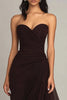 Load image into Gallery viewer, Dark Brown Sweetheart Ruched Ruffled Formal Dress