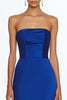 Load image into Gallery viewer, Mermaid Strapless Royal Blue Satin Long Formal Dress with Slit