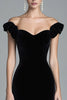 Load image into Gallery viewer, Off the Shoulder Mermaid Black Velvet Long Formal Dress