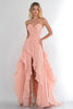 Load image into Gallery viewer, Pink A Line Chiffon Ruffled Long Prom Dress