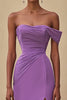 Load image into Gallery viewer, Off Shoulder Purple Mermaid Long Formal Dress with Slit