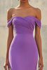 Load image into Gallery viewer, Mermaid Off Shoulder Purple Chiffon Long Formal Dress