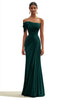 Load image into Gallery viewer, Mermaid Dark Green One Shoulder Pleated Long Formal Dress