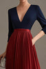 Load image into Gallery viewer, Navy and Red V-neck A-Line Chiffon Mother of the Bride Dress