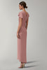 Load image into Gallery viewer, V Neck Mermaid Pink Chiffon Long Mother Of Bride Dress