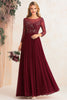 Load image into Gallery viewer, Elegant Burgundy A-line Boat Neck Mother of the Bride Dress With Beading