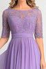 Load image into Gallery viewer, Elegant Lilac A Line Boat Neck  Mother Of Bride Dress With Appliques