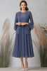 Load image into Gallery viewer, Elegant Grey Blue A Line Mother Two-Piece Set Dress