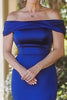 Load image into Gallery viewer, Royal Blue Mermaid Off the Shoulder Ruched Long Mother of the Bride Dress