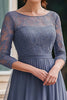 Load image into Gallery viewer, Dusty Blue Lace 3/4 Sleeves Mother Of The Bride Dress with Lace