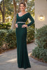 Load image into Gallery viewer, Elegant Dark Green Long Sleeve Mother Of Bride Dress With Beading