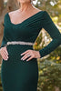 Load image into Gallery viewer, Elegant Dark Green Long Sleeve Mother Of Bride Dress With Beading