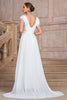 Load image into Gallery viewer, A Line White V Neck Long Party Dress With Slit