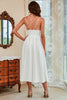 Load image into Gallery viewer, A Line Spaghetti Straps White Long Party Dress