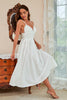 Load image into Gallery viewer, A Line Spaghetti Straps White Long Party Dress