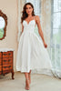 Load image into Gallery viewer, A Line Spaghetti Straps White Long Party Dress