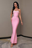 Load image into Gallery viewer, Sparkly Pink Mermaid Strapless Beaded Corset Long Prom Dress