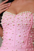 Load image into Gallery viewer, Sparkly Pink Mermaid Strapless Beaded Corset Long Prom Dress