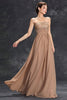 Load image into Gallery viewer, Simple Khaki A-Line Strapless Chiffon Long Prom Dress