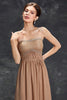 Load image into Gallery viewer, Simple Khaki A-Line Strapless Chiffon Long Prom Dress