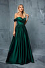 Load image into Gallery viewer, Army Green Off the Shoulder Satin A-Line Long Prom Dress