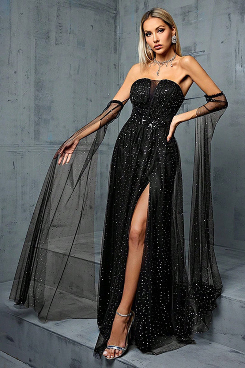 Load image into Gallery viewer, Sparkly Off the Shoulder Maxi Tulle Prom Dress