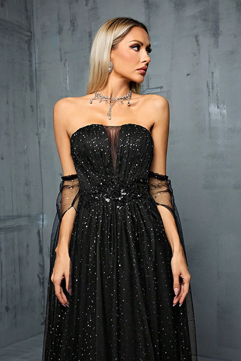 Load image into Gallery viewer, Sparkly Off the Shoulder Maxi Tulle Prom Dress