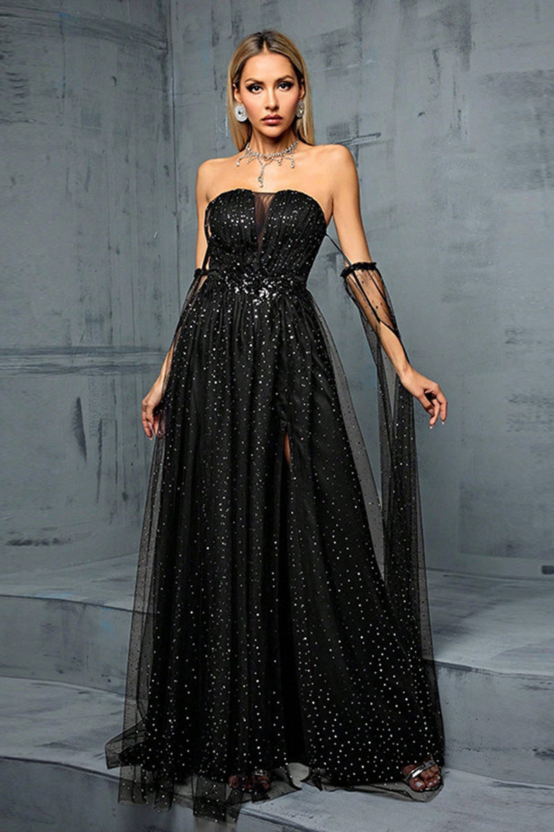 Load image into Gallery viewer, Sparkly Off the Shoulder Maxi Tulle Prom Dress