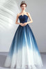 Load image into Gallery viewer, Navy A Line Strapless Tulle Pleated Long Prom Dress