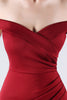 Load image into Gallery viewer, Burgundy Mermaid Off The Shoulder Long Prom Dress With Slit