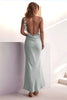 Load image into Gallery viewer, Grey Green Mermaid Spaghetti Straps Backless Long Prom Dress