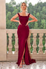 Load image into Gallery viewer, Burgundy Mermaid Off the Shoulder Lace-Up Long Formal Dress with Slit