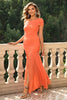 Load image into Gallery viewer, Sunset Mermaid One Shoulder Ruched Long Formal Dress