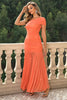 Load image into Gallery viewer, Sunset Mermaid One Shoulder Ruched Long Formal Dress