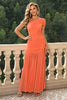 Load image into Gallery viewer, Sunset Mermaid One Shoulder Ruched Long Formal Dress