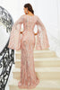 Load image into Gallery viewer, Sparkly Pink Mermaid V Neck Long Sleeves Sequin Long Prom Dress