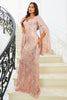 Load image into Gallery viewer, Sparkly Pink Mermaid V Neck Long Sleeves Sequin Long Prom Dress