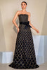 Load image into Gallery viewer, Black A-Line Strapless Long Prom Dress with Sequins