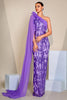 Load image into Gallery viewer, Sparkly Purple One Shoulder Mermaid Sequins Long Prom Dress with Cape