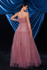 Load image into Gallery viewer, Pink Strapless A-Line Tulle Long Corset Wedding Guest Dress