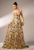 Load image into Gallery viewer, Sparkly Floral Apricot A-Line Long Prom Dress