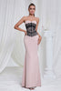 Load image into Gallery viewer, Mermaid Pink Strapless Lace Long Prom Dress