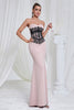 Load image into Gallery viewer, Mermaid Pink Strapless Lace Long Prom Dress