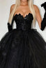 Load image into Gallery viewer, Sparkly Black Ball Gown Strapless Ruffles Tulle Long Prom Dress