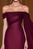 Load image into Gallery viewer, Cabernet Off the Shoulder Mermaid Tulle Long Military Ball Dress