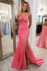 Load image into Gallery viewer, Simple Coral Mermaid Spaghetti Straps Long Prom Dress