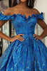 Load image into Gallery viewer, Off The Shoulder Ball Gown Royal Blue Corset Prom Dress