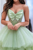 Load image into Gallery viewer, Dusty Sage A Line Tiered Sweetheat Sleeveless Tulle Long Prom Dress