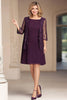 Load image into Gallery viewer, Elegant Plum Square Neck A-Line Chiffon Long Mother Of the Bride Dress